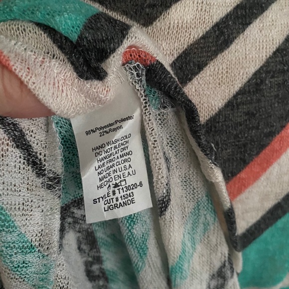 Flowy Cardigan Chevron Print L Rayon NWOT - Picture 5 of 5